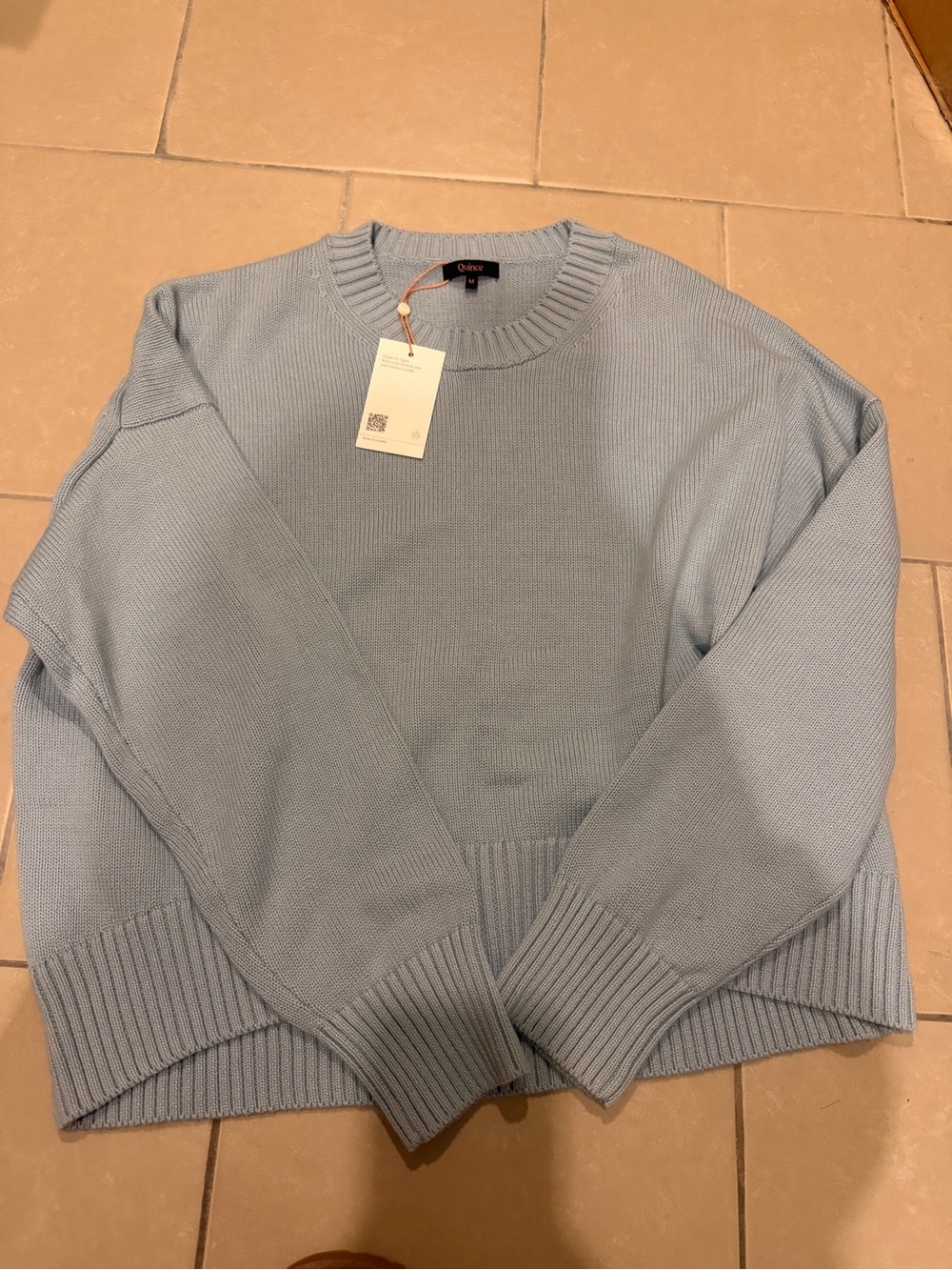 Quince Light Blue Crewneck Sweater - Women's Knit Pullover